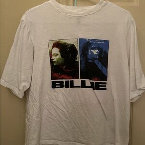 White Graphic Tee with Billie Design